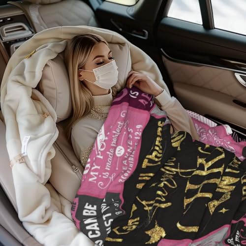 Christian Gifts for Women, Christian Gifts, Religious Gifts for Women, Baptism Gifts for Girl, Inspirational Birthday Gifts, Catholic Spiritual Blanket 60"X50" - color: Christian-pink