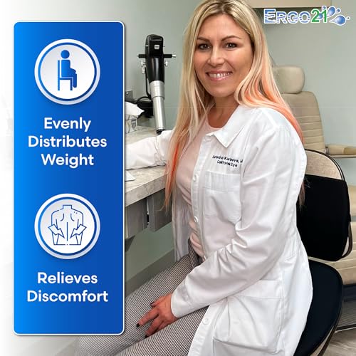 ERGO21 Travel Seat Cushion with LiquiCell® Membrane (Now Upgraded) - Thin Orthopedic Cushion for Sciatica, Tailbone, Back Pain Relief – Lightweight Foldable | Car, Truck, Airplane, Office & Home