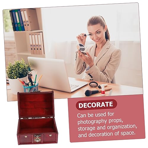 LIFKOME Retro Style Wooden Storage Box Large Capacity Sturdy Jewelry Coins and Office Supplies