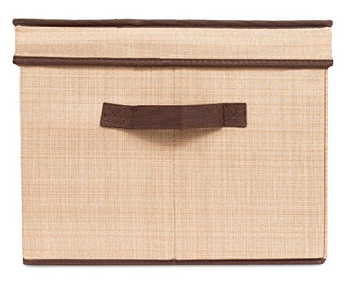 Internet's Best Storage Box with Window - Durable Storage Bin Basket Containers with Lids and Handles - Clothes Nursery Toys Organizer - Brown (Beige) - color: Brown