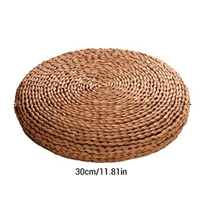 1PCS Round Straw Cushion Yoga Meditation Cushion Silk Padding Floor Mat(30 * 30cm)