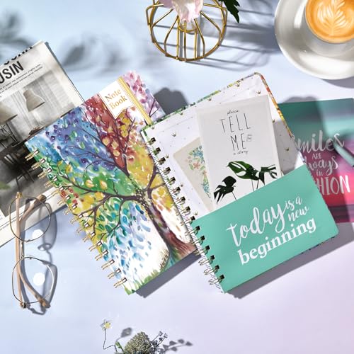 Ruled Notebook/Journal - Lined Journal, 8.5" X 6.4", Ruled Spiral Notebook/Journal, Banded with Waterproof Hardcover, Exquisite Inner Pocket for School, Office & Home - color: Multi