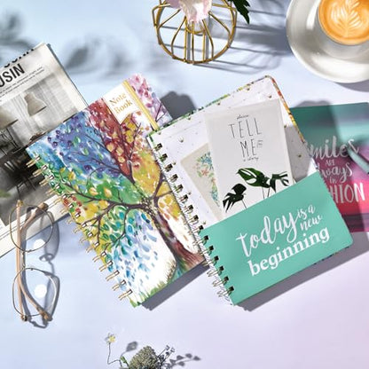 Ruled Notebook/Journal - Lined Journal, 8.5" X 6.4", Ruled Spiral Notebook/Journal, Banded with Waterproof Hardcover, Exquisite Inner Pocket for School, Office & Home - color: Multi