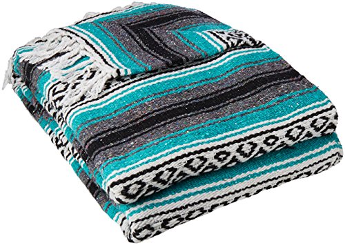 YogaDirect Deluxe Mexican Yoga Blanket - color: Turqoise