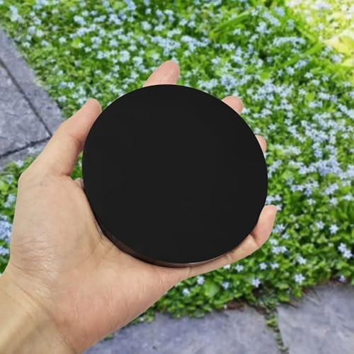 Natural Black Obsidian Scrying Mirror with Stand, Healing Crystals, Witchcraft Decor with Shelf for Divination & Meditation - 7.87 in - size: 7.9"L x 7.9"W