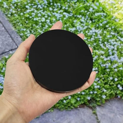Natural Black Obsidian Scrying Mirror with Stand, Healing Crystals, Witchcraft Decor with Shelf for Divination & Meditation - 7.87 in - size: 7.9"L x 7.9"W