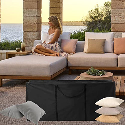 Outdoor Patio Cushion Storage Bags 68Inch Waterproof Extra Large Patio Furniture Cover Cushion Storage Bag with Handle and Zipper - color: 1 Pack