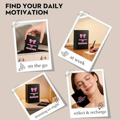 Badass Affirmation Cards for Women – 53 Daily Motivational & Inspirational Affirmations – Funny, Empowering Self-Care Cards – Gifts for Women, Best Friends & Everyday Motivation