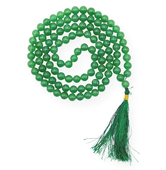 GEMSCITE Japa Mala 108 Prayer Beads Perfect for Meditation Spiritual Mala Necklace & Wrist Mala Bracelet - color: Green Aventurine, size: Without Knots