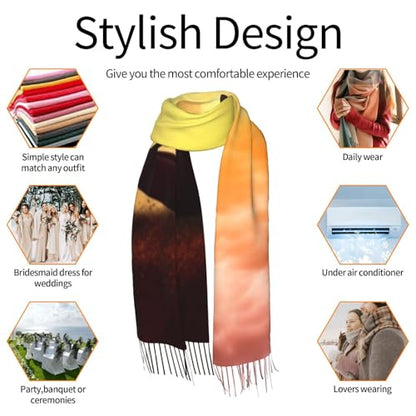 Yoga Meditation Scarf for Women Winter Warm Scarves, Cashmere Feel Tassel Fashion Scarfs, Pashmina Shawl and Wraps