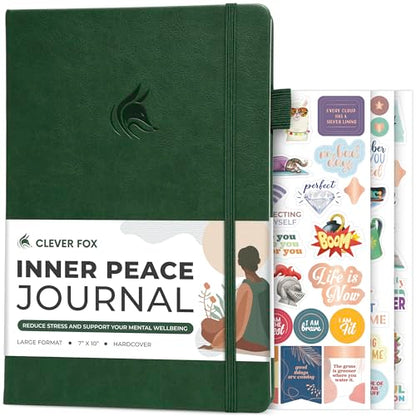 Clever Fox Inner Peace Journal – Guided Stress & Anxiety Relief Journal with Prompts – Healing & Self-Discovery Notebook for Women & Men (Forest Green) - color: Forest Green