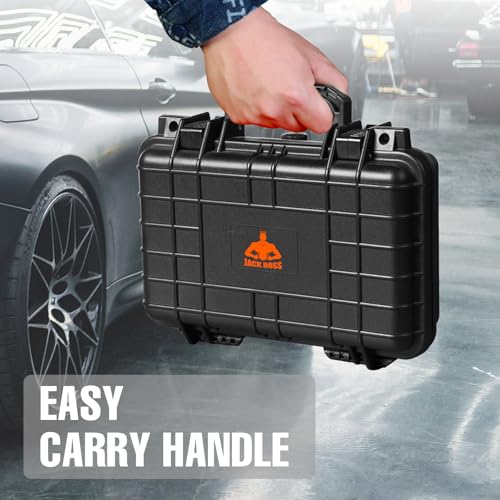 Jack Boss 11.3x 7x 2.3 Inch Hard Case, Portable Weather Waterproof Protective Camera Case with Customizable Foam, Fit Use of Drones, Camera, Equipments, Black - color: BLACK, size: 11.3x7x2.3 in