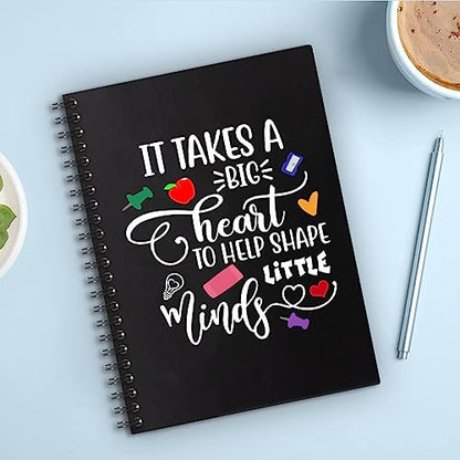 It Takes A Big Heart Hardcover 160 Pages Spiral Notebooks 6x8 Inches for Writing and Drawing, Funny Black Journal Or Diary Gift For Teacher, Childminder and Teaching Assistant, End Of Year
