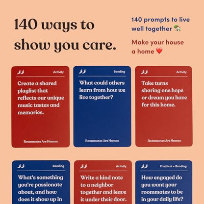 Roommates are Human | 140 Conversation Cards to Help You Get to Know Your Roommates | A Card Game for Discovering How to Live Well Together | Relationship Card Game for 2+ Players - style: Roommates Are Human