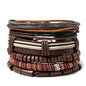 Gothic Bracelet Adjustable Punk Braided Leather Multilayer Grunge Set Bracelets Emo Metal Cuff Wrap Bangles Meaningful Gift - color: J-BZ-16