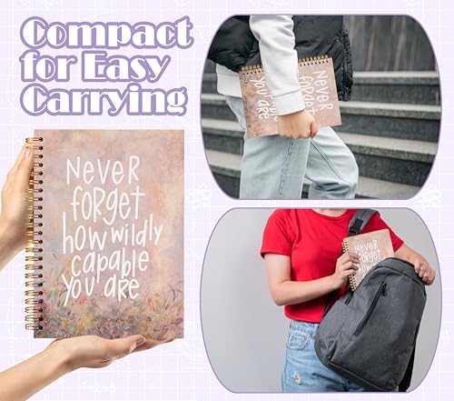 Pink Inspirational Spiral Notebook Journal, Never Forget How Wildly Capable You Are Motivational Quote Notebook, Positive Affirmation Journal for Women, 5.5x8.3 Inch - color: Inspirational Notebook 07