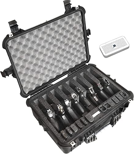 Case Club 8 Pistol and 12 Magazine Pre-Cut Heavy Duty Waterproof Case with Included Silica Gel Canister to Help Prevent Gun Rust - style: Standard Version