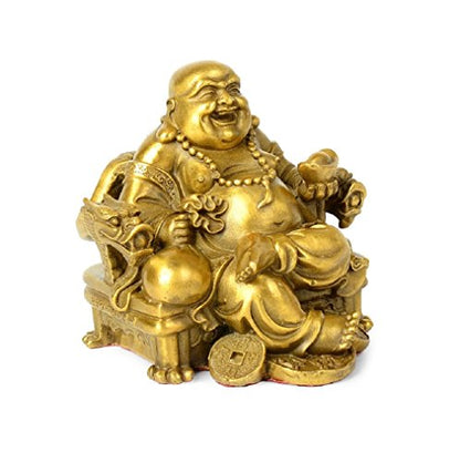 Fengshui Decor Laughing Buddha Statue for Lucky & Happiness, God of Wealth Statue,Brass Buddhist Statues and Sculptures Home Decor Congratulatory Gifts (X-Large) - size: X-Large