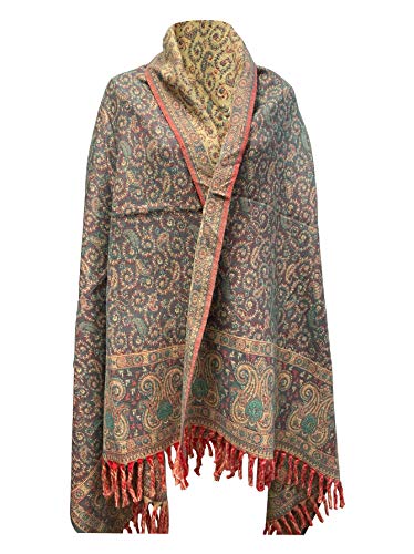 LUXURY YAK WOOL SCARF FLORAL PAISLEY LIGHT PURPLE COLOR SHAWL WARM SCARF OVERSIZE YOGA Blanket stole unisex Travel Wrap Meditation Soft gift for her