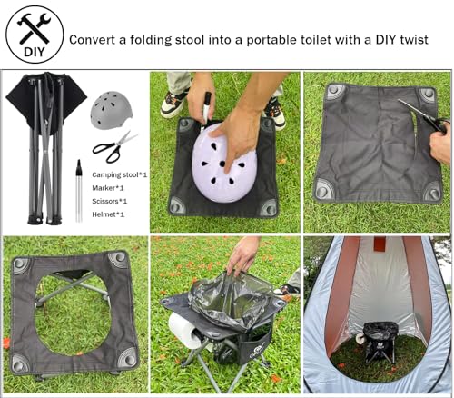 Opliy Camping Stool, Folding Small Chair Portable Camp Stool for Camping Fishing Hiking Gardening and Beach, Camping Seat with Carry Bag (Blue-Leaf) - color: Blue-leaf