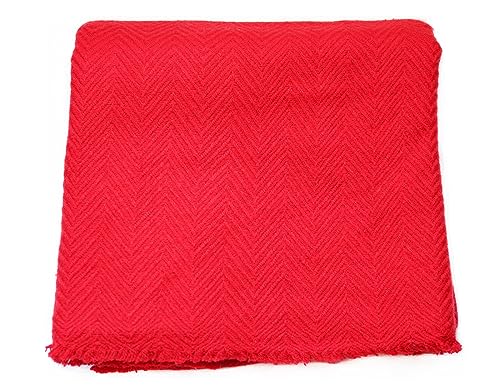 Handwoven Shawl Wraps Large Stole 8 ply Exclusive Premium Quality Wool Handmade in Nepal Pashmina Scarfs for Women And Men - color: Red