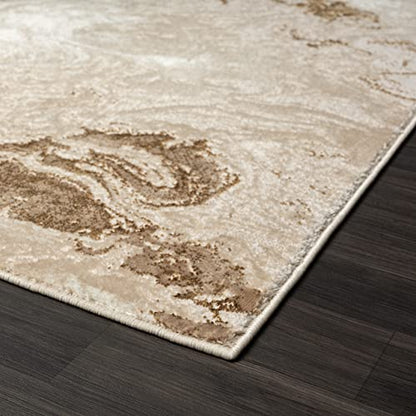 LUXE WEAVERS Marble Swirl Abstract Area Rug, Beige 2x3 - color: Beige, size: 2' x 3' (Rectangular)