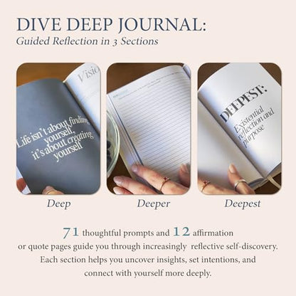 Daily Dopamine Dive Deep Guided Journal: 72 Prompts for Self-Reflection, Personal Growth & Visualization | Undated Self-Discovery Notebook with Vision Board Templates for Men & Women | Mindfulness & Healing Journal