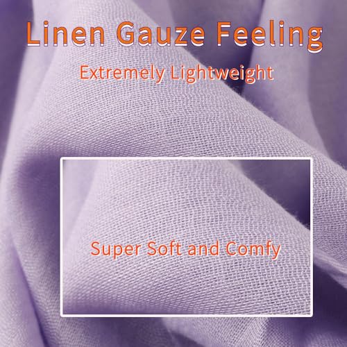 Harewom Lightweight Gauze Linen Feeling Shawl Wraps for Women Beach Summer Scarf for Evening Wedding Dresses - color: Shawl Wraps - Light Purple