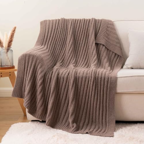 BATTILO Fluffy Soft Throw Blanket for Couch, Knit Fuzzy Plush Camel Throw Blankets, Cozy Warm Lightweight Blanket for Bed, Sofa, Home Decor, 50"x60" - color: Camel