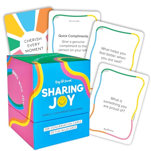 Big Life Journal – Sharing Joy Conversation Cards – 150 Prompts to Spark Joy, Gratitude & Meaningful Conversations – Gift for Families, Kids & Parents for Holidays, Road Trips & Family Dinners