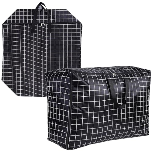 2pcs Oxford Cloth Duvet Storage Bag Large Capacity Moving Bag Zippered for Clothes Blankets Moisture Protection Dustproof Stylish Home Decor