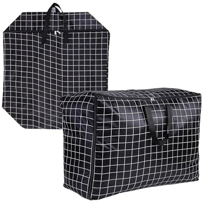 2pcs Oxford Cloth Duvet Storage Bag Large Capacity Moving Bag Zippered for Clothes Blankets Moisture Protection Dustproof Stylish Home Decor