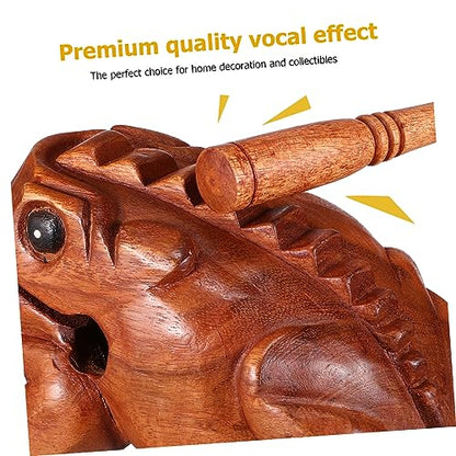 DECHOUS 3pcs Wooden Sound Blocks Animal Music Blocks Toad Pig Owl Decorative Musical Instruments