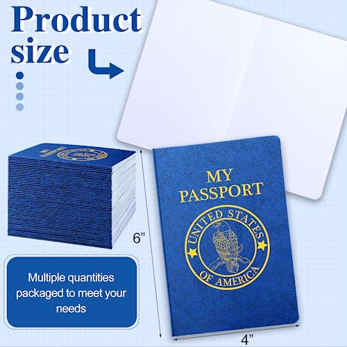 50 Pcs Blank Passport for Kids Book Passport Notebook Blue Bulk 4 x 5.5 Inch Play Fake Pass Port for Travel Operation World Travel Activity (Hawk) - style: Hawk