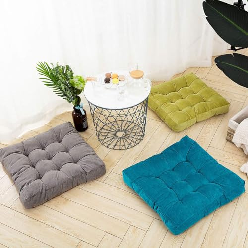 Square Meditation Pillow, Large Floor Pillow Cushion,Solid Thick Tufted Seat Cushion Janpanese Quilted Chair Mat for Balcony Bedroom Tatami Living Room(55x55cm, B) - color: B