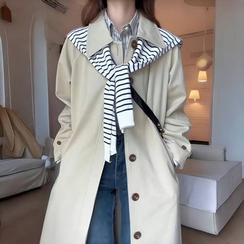 Sweater Shawl Wraps for Women Fashion Knitted Shoulder Shawls Ponchos Casual Sweaters Scarf Cape Wraps with Sleeves - color: 15 White Stripe