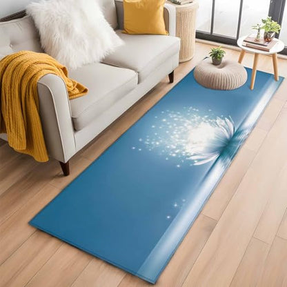 2x6ft Rectangle Rug,Meditation Lotus Flower Washable Area Rugs Non-Slip Accent Rug Asian Zen Spiritual Soft Circle Carpet for Living Room Bedroom Home Office Decor - size: 24x72in