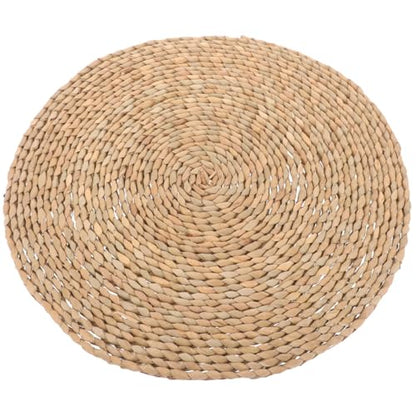 Hemoton Woven Round Braided Meditation Cushion 20x20cm Natural Straw Floor Pillow Japanese Style Yoga Seat Pad for Zen Sitting and Home Décor