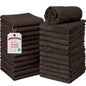 RIVERSIDE Pack of 24 Wash Cloths for Showering, 12 x 12 Inches, Super Soft & Absorbent, 100% Cotton Washcloths Premium Quality Flannel Face Cloths for Bathroom, Gym, Spa (Coffee Brown, 24 Pack) - color: Coffee Brown