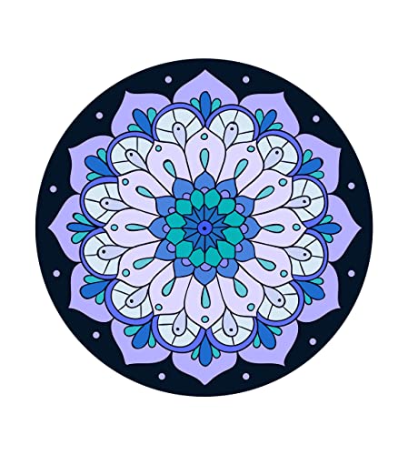 Round Meditation Pilates Yoga Mat Luxury Suede Large Yoga Mat Natural Rubber Non-Slip Base is ery Suitable for Meditation, Stretching, Yoga Environmental Protection, Fitness Exercise, Home and Outdoor. 140CM Diameter - color: Light purple