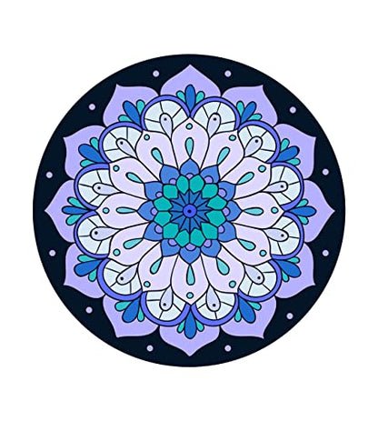 Round Meditation Pilates Yoga Mat Luxury Suede Large Yoga Mat Natural Rubber Non-Slip Base is ery Suitable for Meditation, Stretching, Yoga Environmental Protection, Fitness Exercise, Home and Outdoor. 140CM Diameter - color: Light purple
