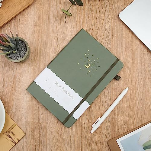 CAGIE Lined Journal Notebook for Work, 196 Pages, Medium 5.7" x 8.3", Hardcover Notebook Journal with Pen Loop, (Turquoise Ruled), Gifts - color: 02 Turquoise