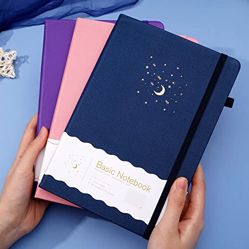 CAGIE Lined Journal Notebook for Work, Hardcover Notebook Journal with Pen Loop, A5 Notebook Journal Cover, Medium 5.7" x 8.3", (Blue Ruled), Gifts - color: 01 Dark Blue