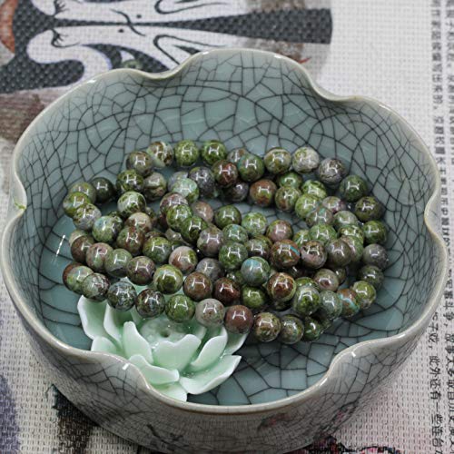 Amandastone Natural Gemstone 8mm Round Beads Stretch Bracelet 7 Inch - color: Cuprite