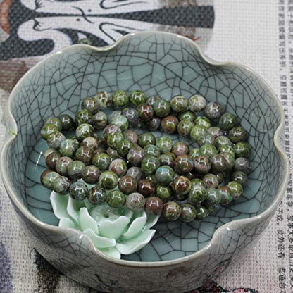 Amandastone Natural Gemstone 8mm Round Beads Stretch Bracelet 7 Inch - color: Cuprite