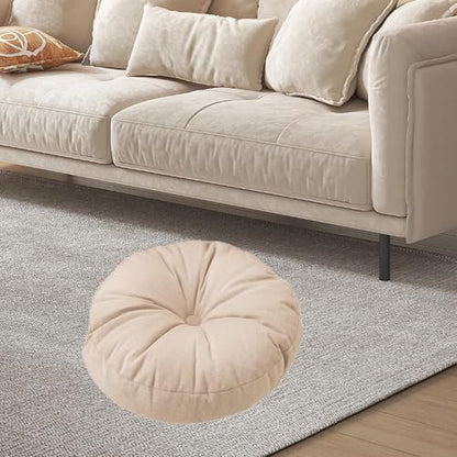 predolo Round Cushion for Yoga and Sitting in Living Space, Beige