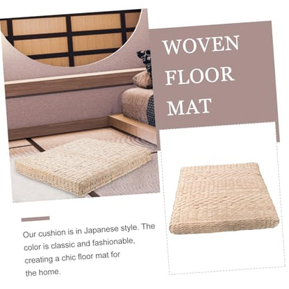 Alipis 1pc Boho Straw Mat for Yoga Meditation Decor Comfortable Seating Ground Pad