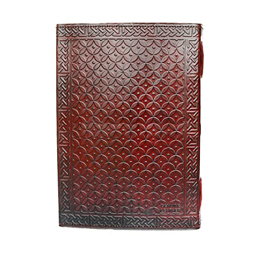 jaald 8" Blank Leather Journal large diary travel writing pad sketch book gift for kids school notebook fancy journal without lines with Clasp lock