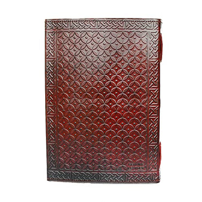 jaald 8" Blank Leather Journal large diary travel writing pad sketch book gift for kids school notebook fancy journal without lines with Clasp lock