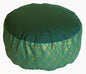Meditation Cushion Zafu Pillow - Buckwheat and Kapok Fill - Indochine Diamond Turquoise - color: Indochine Diamond Turquoise